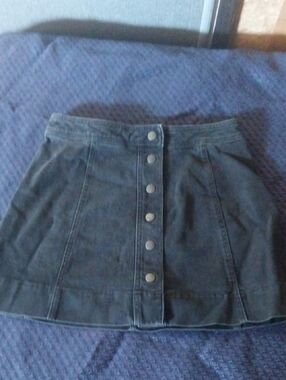 Madewell Black Button-Front Mini Skirt